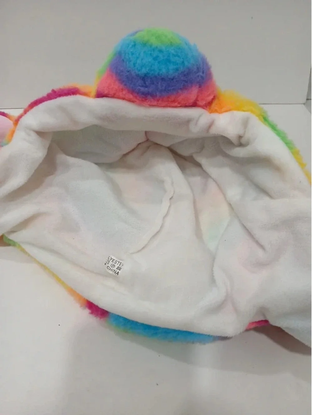 Rainbow unicorn plush hat